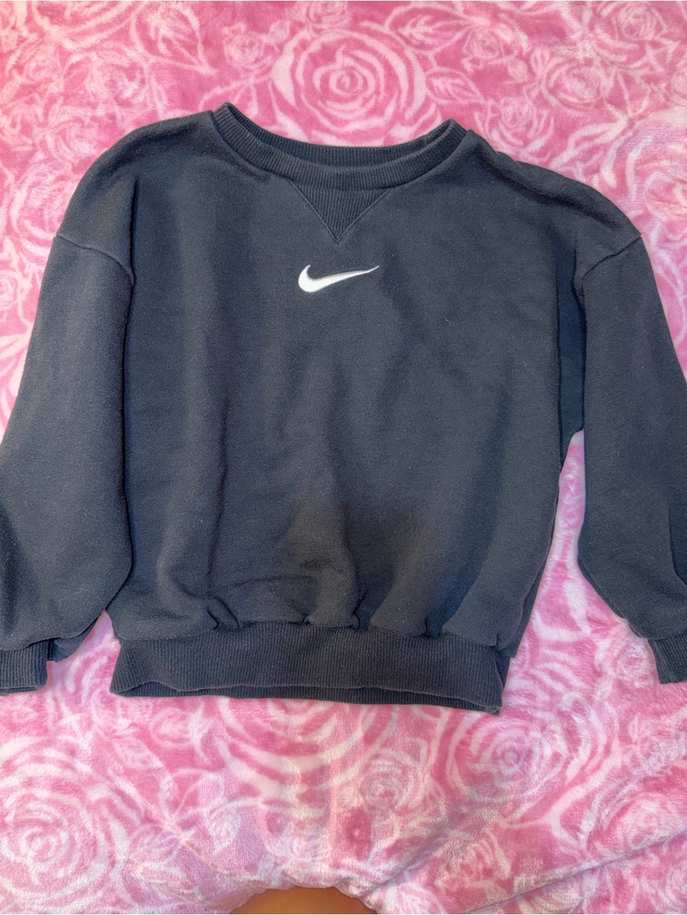 Nike Black Sweatshirt with White Swoosh Logo 4 xs unisex